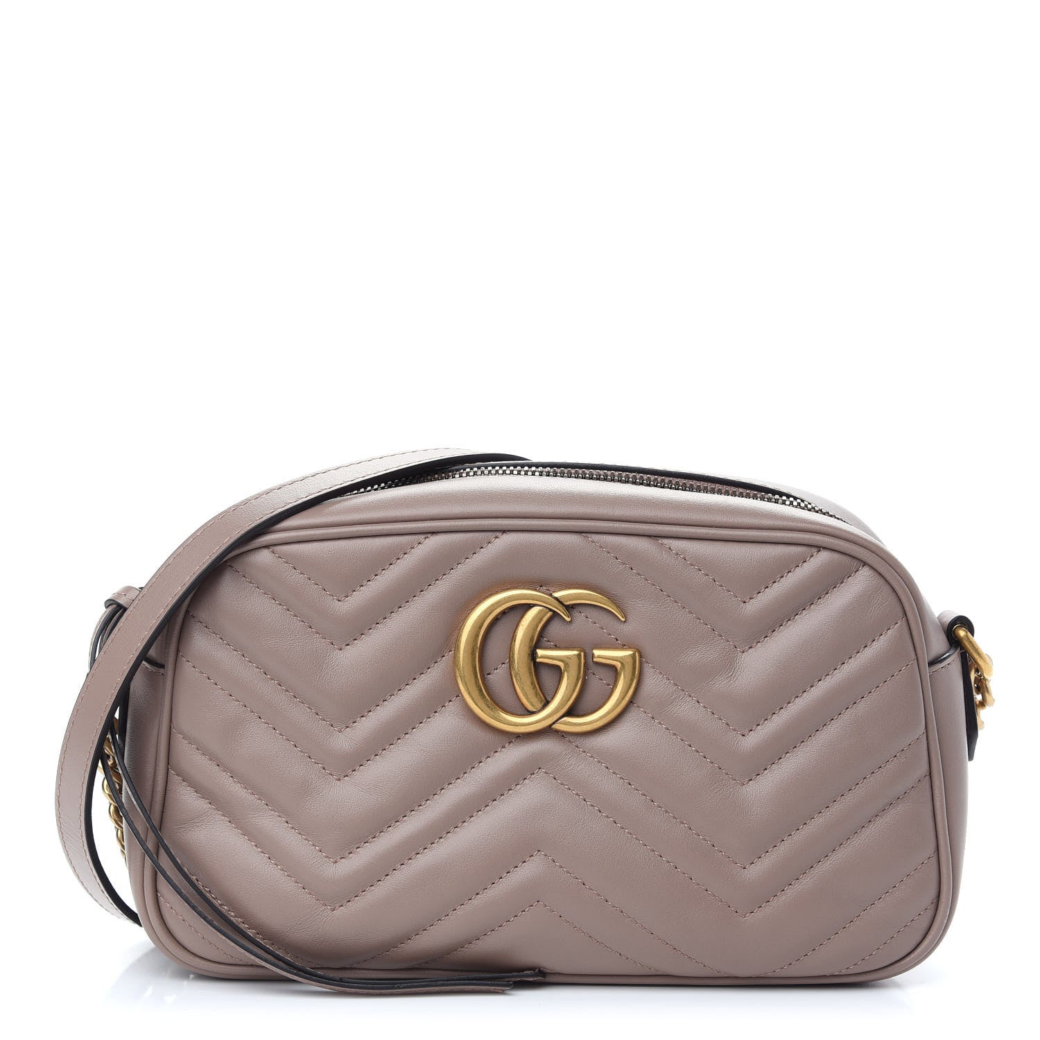 Gucci Calfskin Matelasse Small GG Marmont Chain Shoulder Bag Porcelain Rose 1 of 9