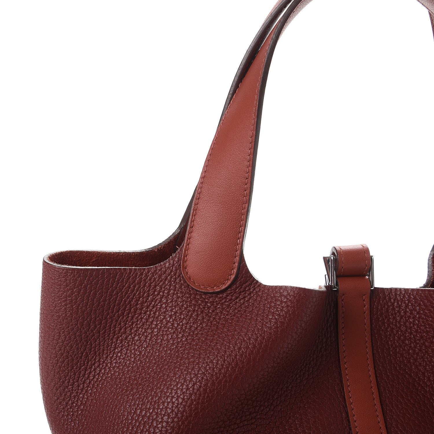 Hermes Taurillon Clemence Swift Picotin Lock 22 MM Rouge H Brique 9 of 9