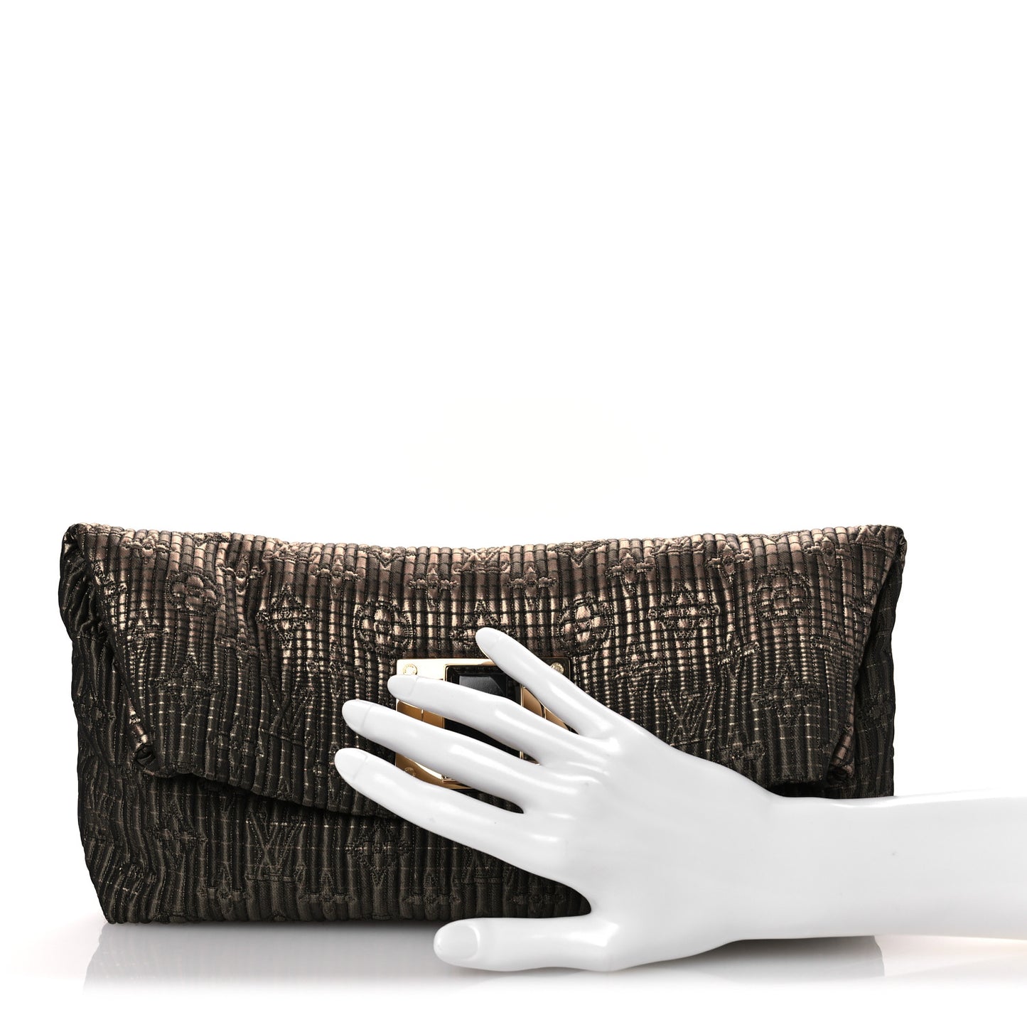 Jacquard Quilted Monogram Altair Clutch Bronze