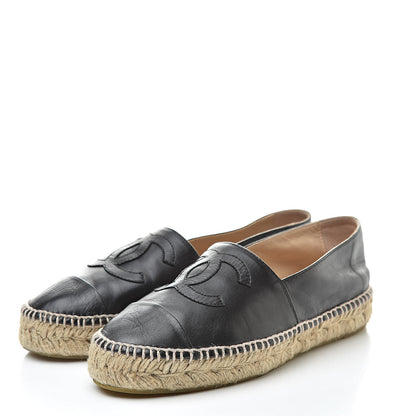 Chanel Lambskin CC Espadrilles 36 Black 3 of 10
