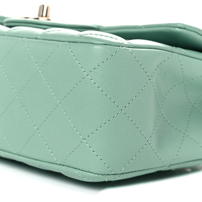 Chanel Lambskin Quilted Mini Rectangular Flap Light Green 9 of 9