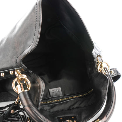 Gucci Calfskin Large Indy Top Handle Hobo Black 5 of 7