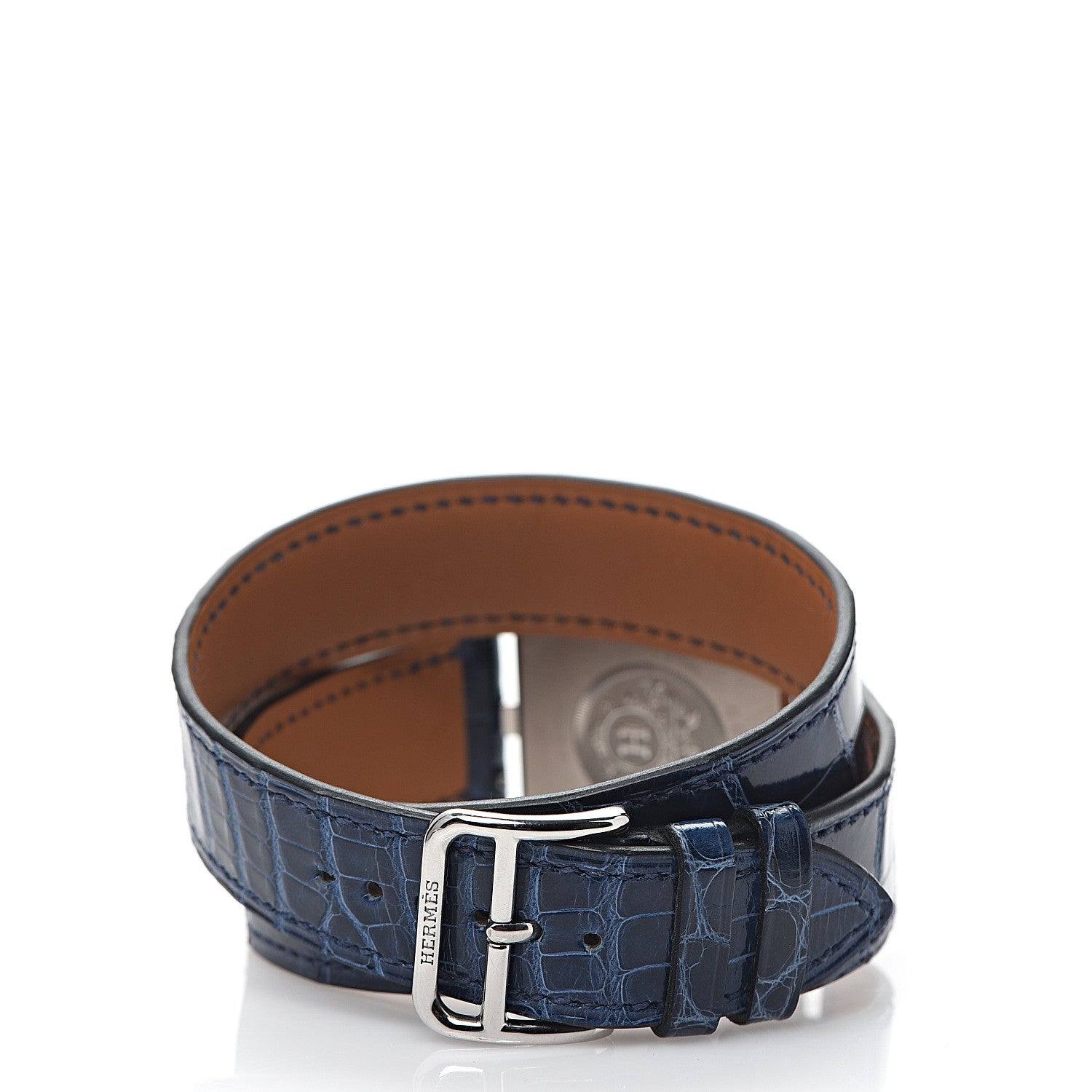 Hermes Stainless Steel Alligator 29mm Cape Cod Double Tour Quartz Watch Bleu Saphir 3 of 6