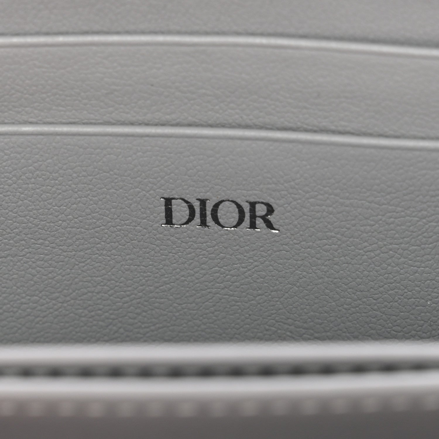 Christian Dior Coated Canvas Calfskin CD Diamond Zipped Coin Purse Grey 6 of 7