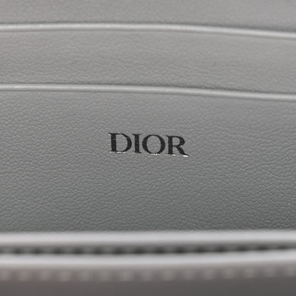 Christian Dior Coated Canvas Calfskin CD Diamond Zipped Coin Purse Grey 6 of 7