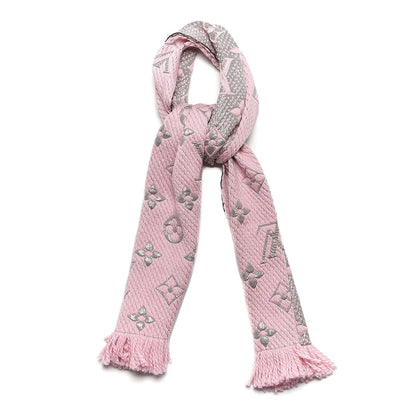 Louis Vuitton Wool Silk Logomania Shine Scarf Pink 1 of 4