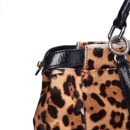 Fendi Calf Hair Leopard Print Zucca Large Peekaboo Iconic Satchel Tobacco 16 of 24