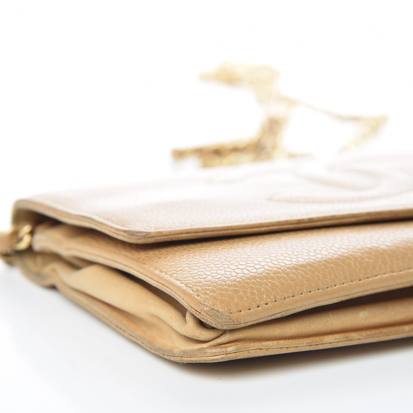 Caviar Timeless CC Wallet On Chain WOC Beige