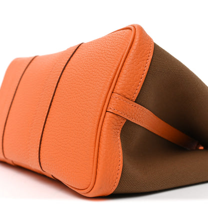 Hermes Toile Officier Negonda Garden Party Tote 30 Alezan Orange 10 of 10