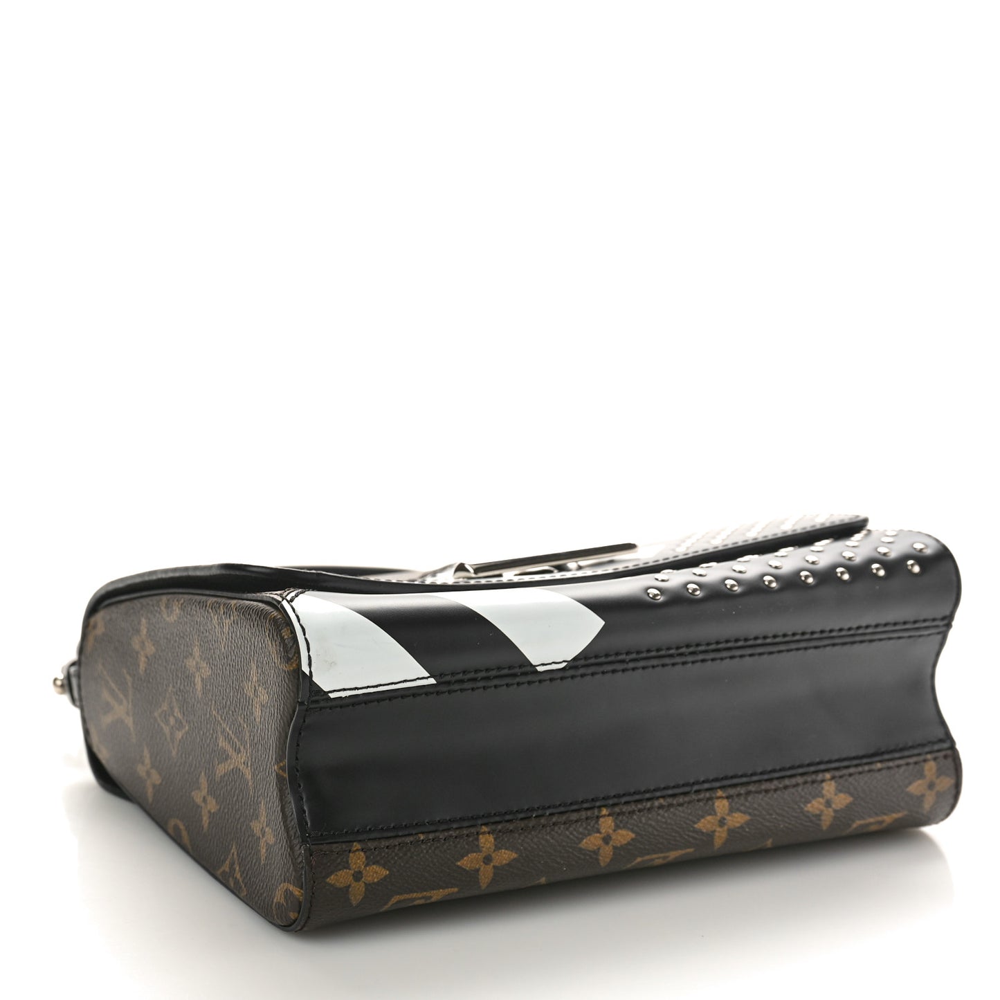 Calfskin Monogram Studded Twist Shoulder Bag MM
