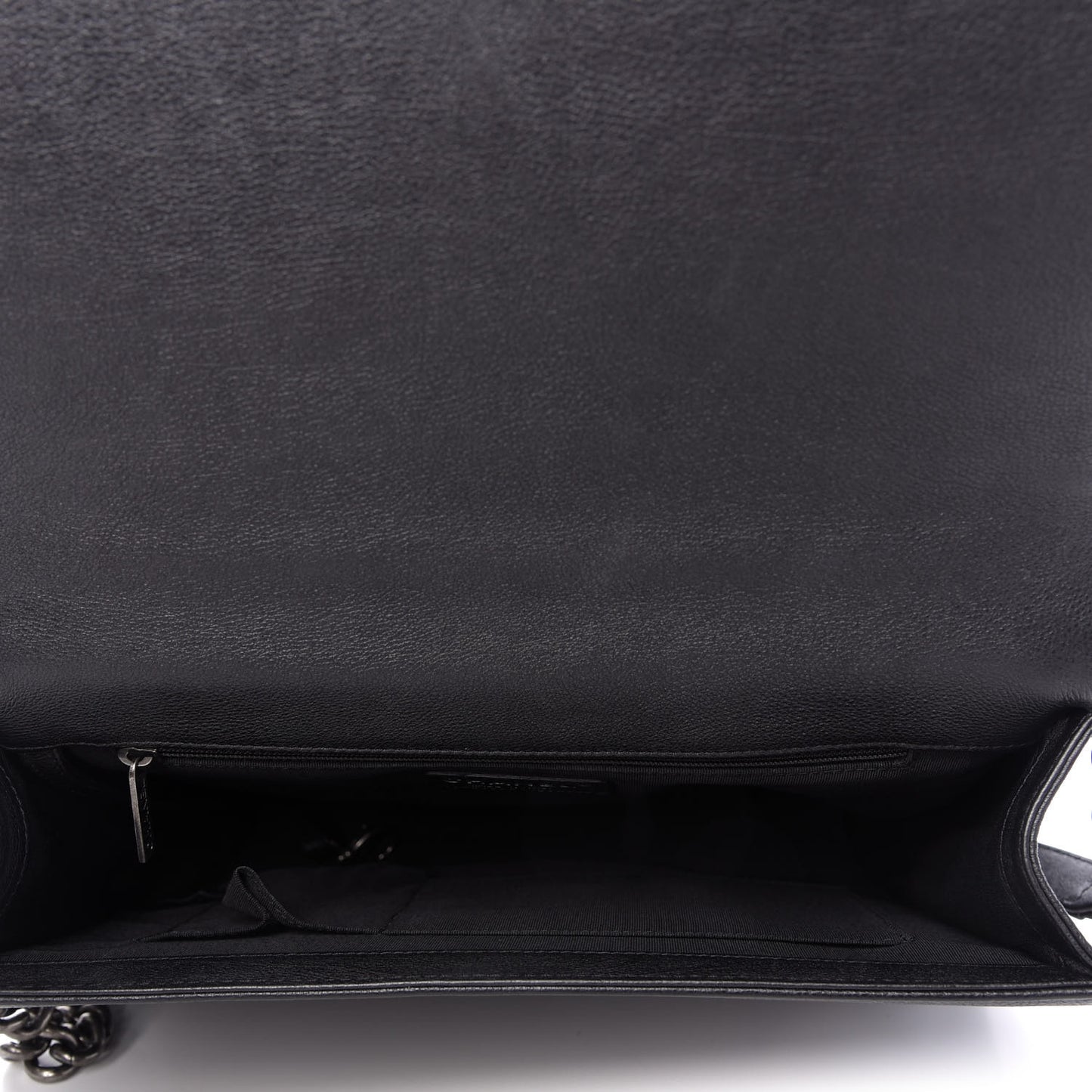 Calfskin Quilted Large Boy Flap Black