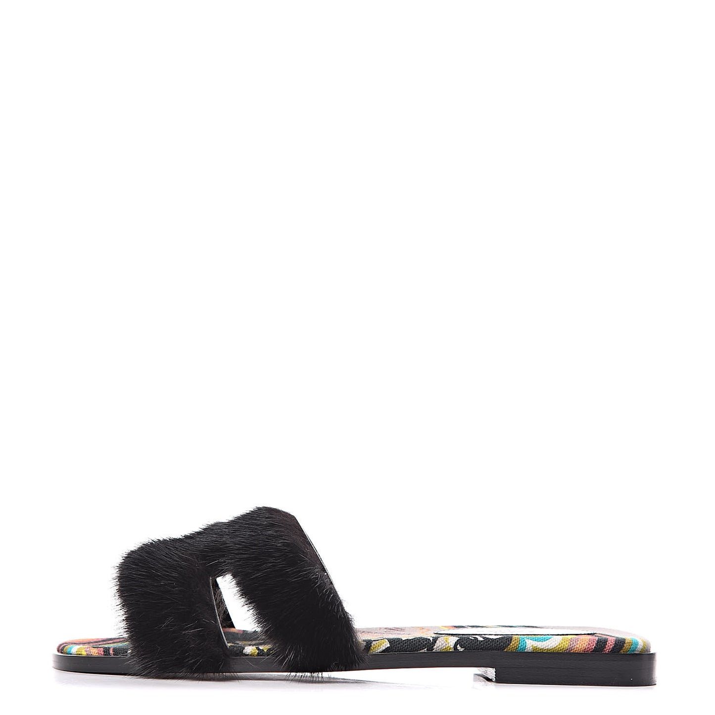 Mink Fur Oran Sandals 36 Black