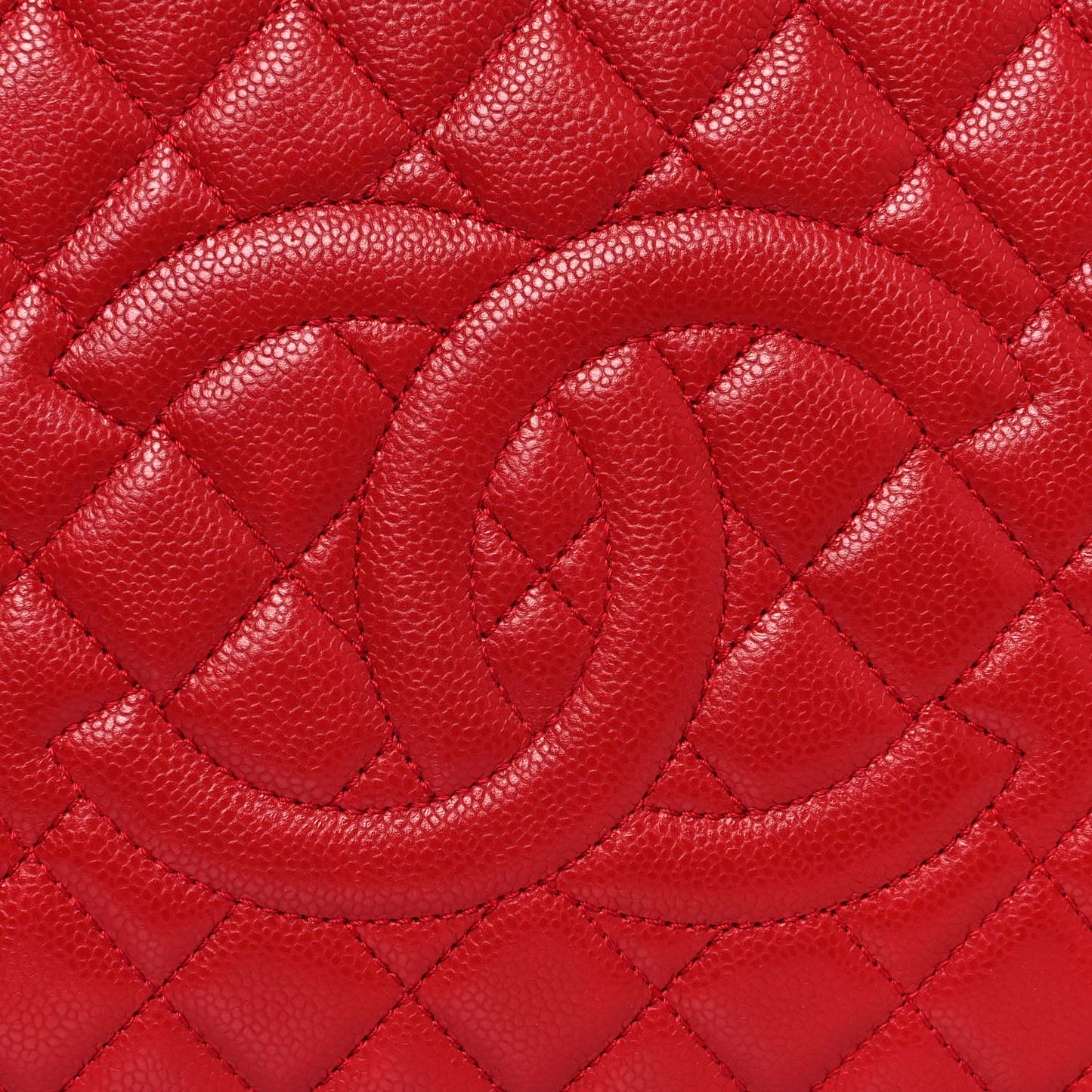 Caviar Quilted Grand Shopping Tote GST Red