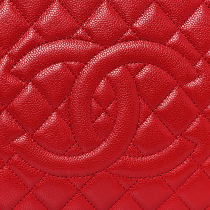 Chanel Caviar Quilted Grand Shopping Tote GST Red 8 of 13