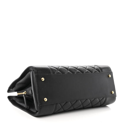 Chanel Sheepskin Quilted Mademoiselle Vintage Shopping Tote Black 4 of 11