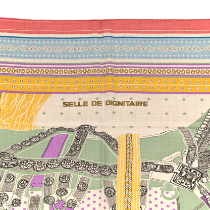 Hermes Cashmere Selle De Dignitaire Bandana Shawl 140 Vieux Rose Naturel 4 of 5