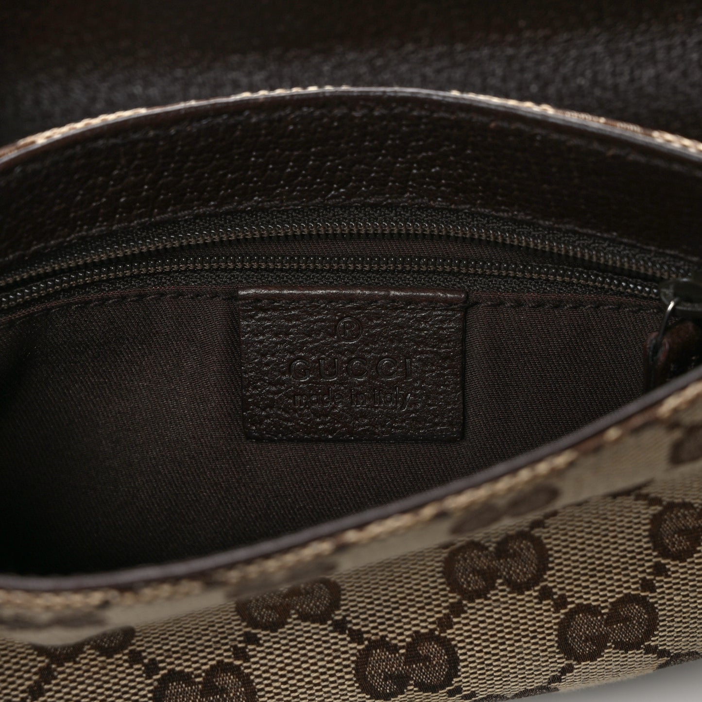 GG Monogram Buckle Belt Bag Dark Brown