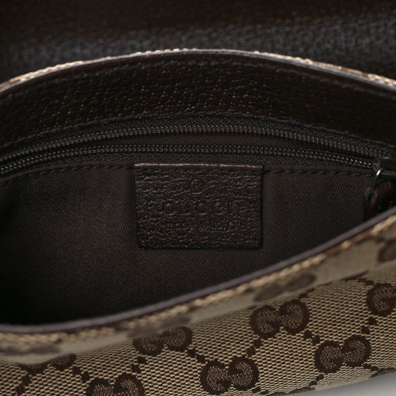 Gucci GG Monogram Buckle Belt Bag Dark Brown 6 of 12