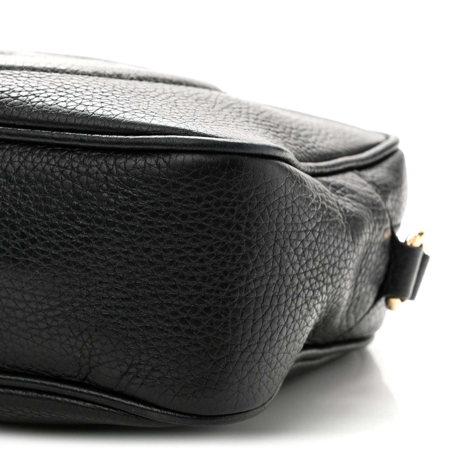 Pebbled Calfskin Small Soho Disco Bag Black