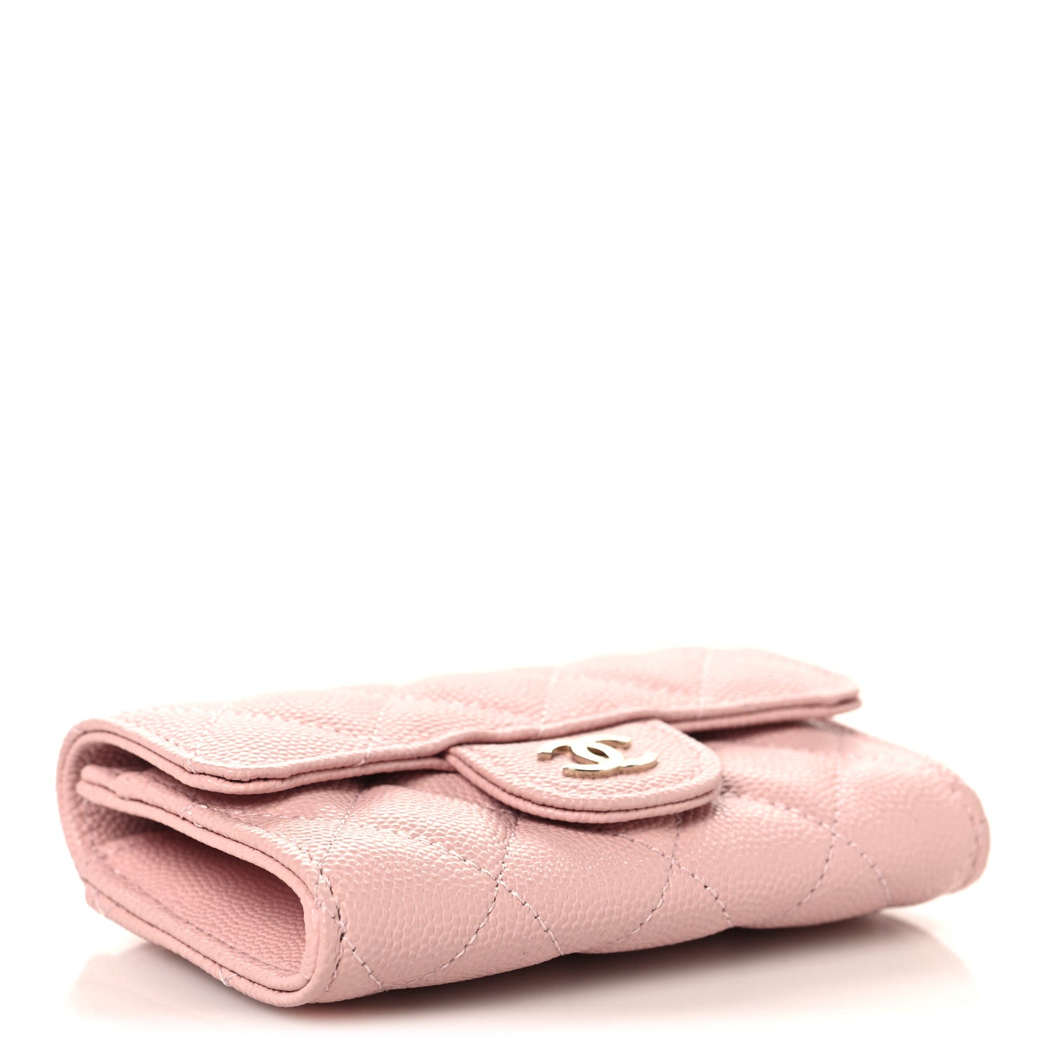 Chanel Caviar Quilted Flap Card Holder Wallet Light Pink 4 of 9