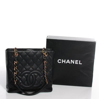 Chanel Caviar Quilted Petit Shopping Tote PST Black 8 of 8