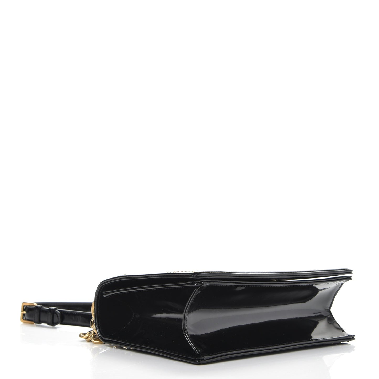 Patent Studded Medium Diorama Flap Bag Black