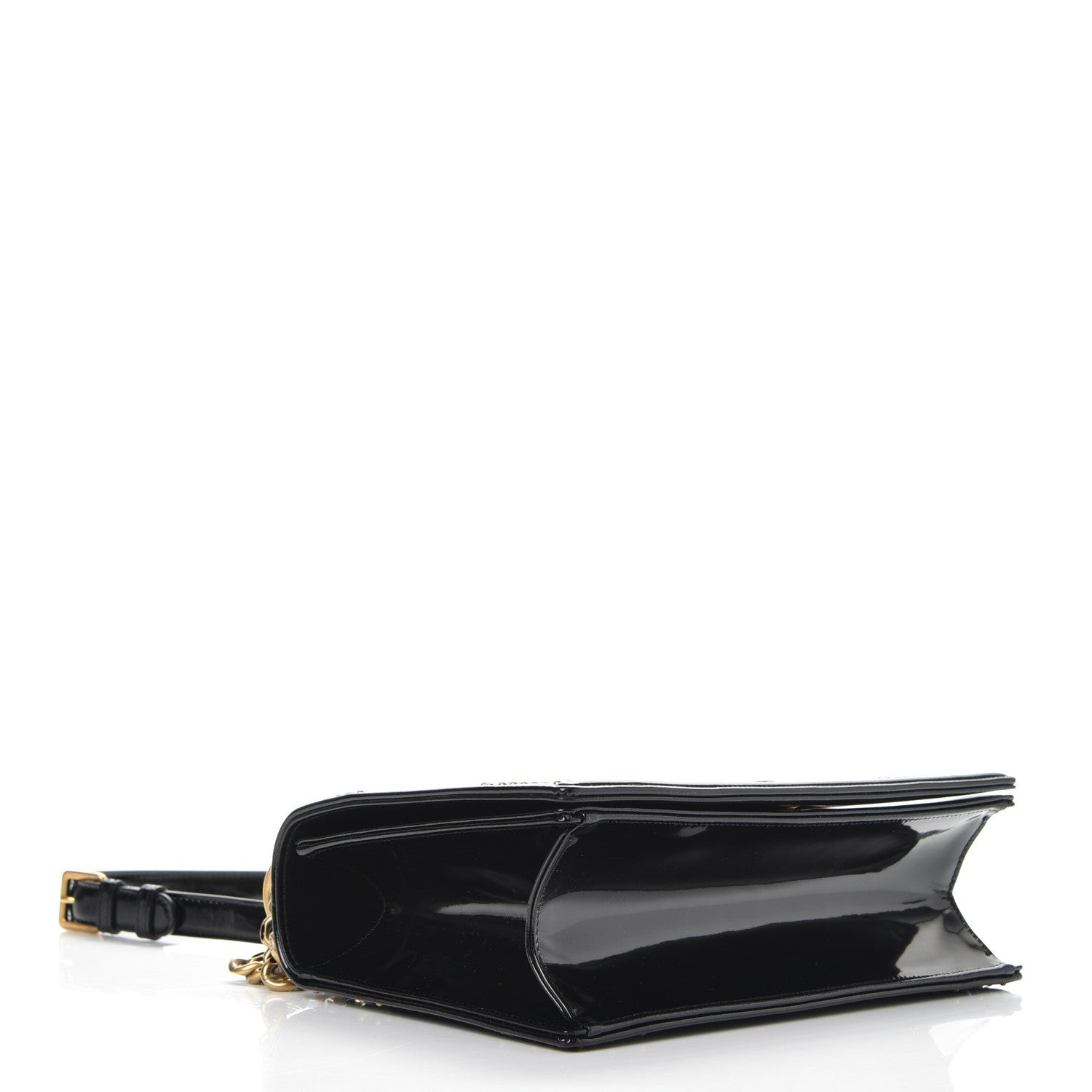 Christian Dior Patent Studded Medium Diorama Flap Bag Black 5 of 8