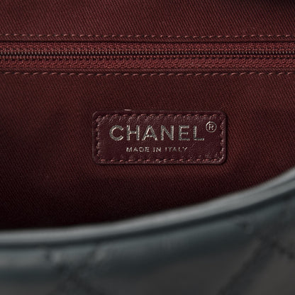Chanel Calfskin Quilted Jumbo Coco Sporran Flap Dark Green 7 of 9