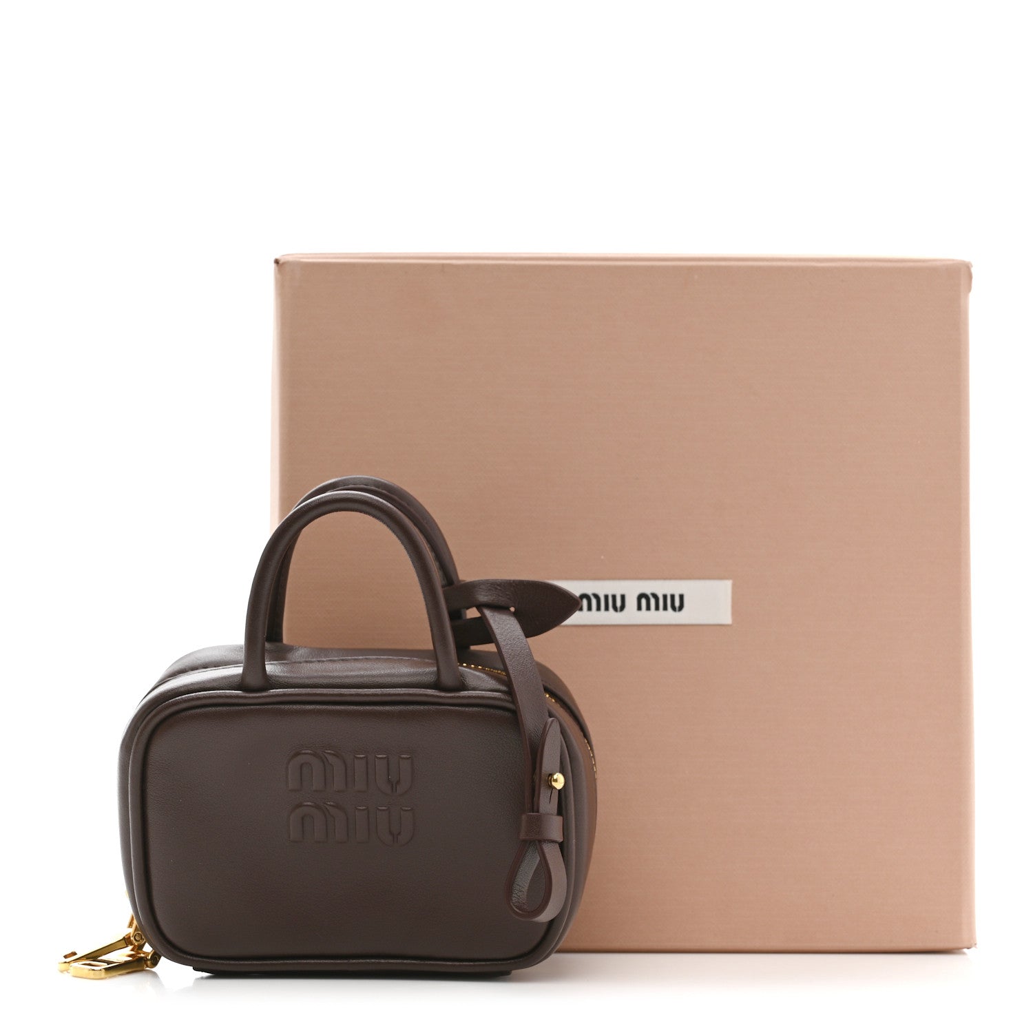 Miu Miu Calfskin Beau Micro Bag Briarwood 8 of 8