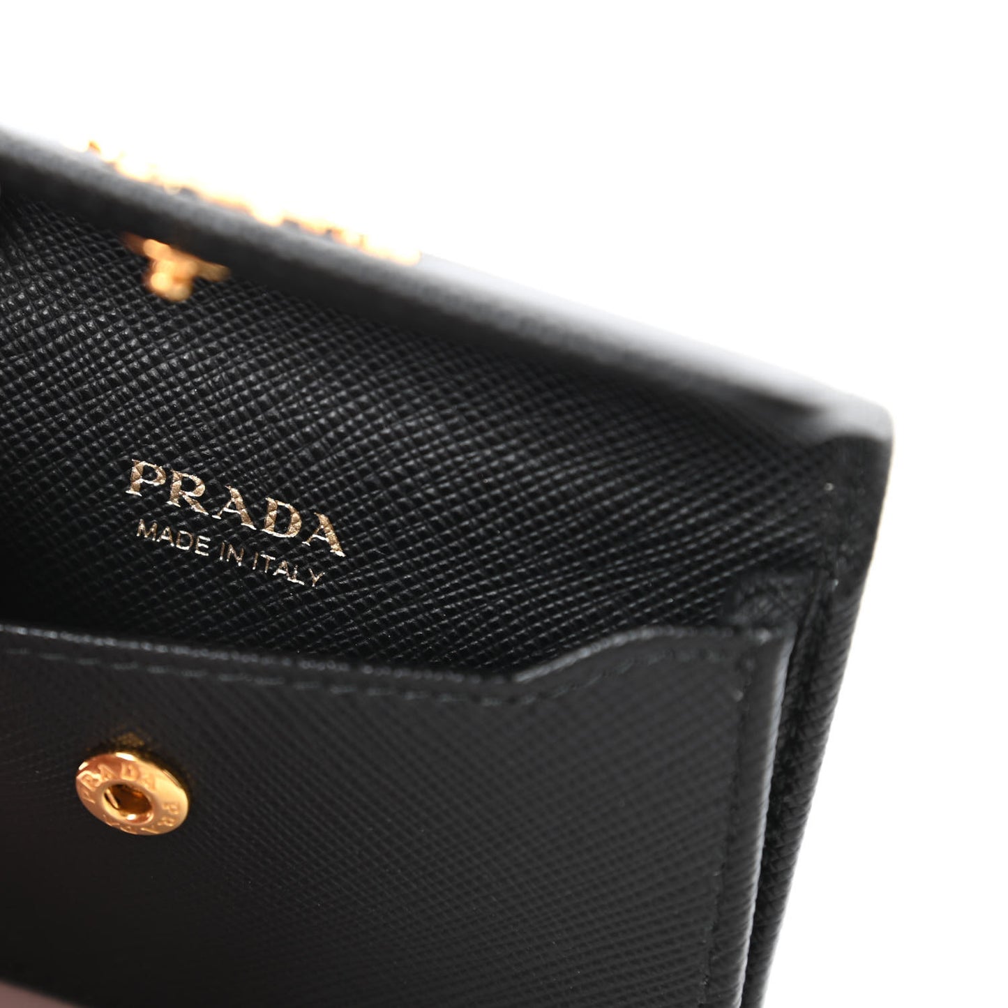 Saffiano Metal Flap Card Holder Black