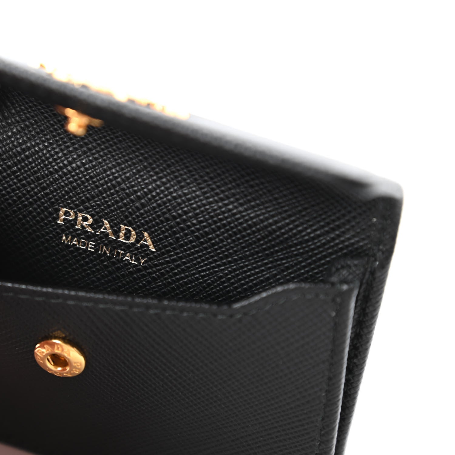 Prada Saffiano Metal Flap Card Holder Black 8 of 10