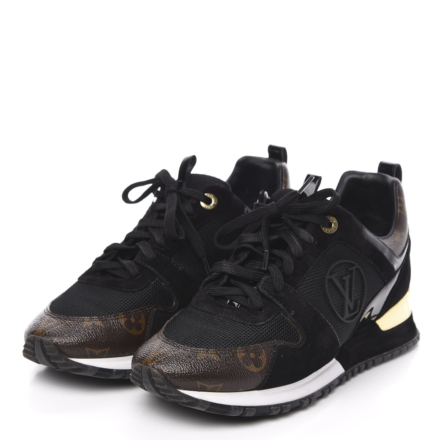 Louis Vuitton Suede Monogram Run Away Sneakers 39 Black 3 of 9