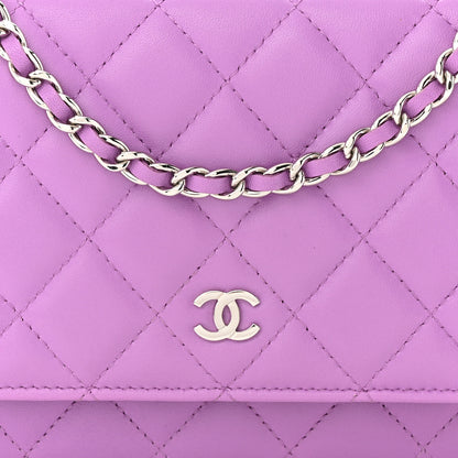 Chanel Lambskin Quilted Wallet On Chain WOC Purple 9 of 12