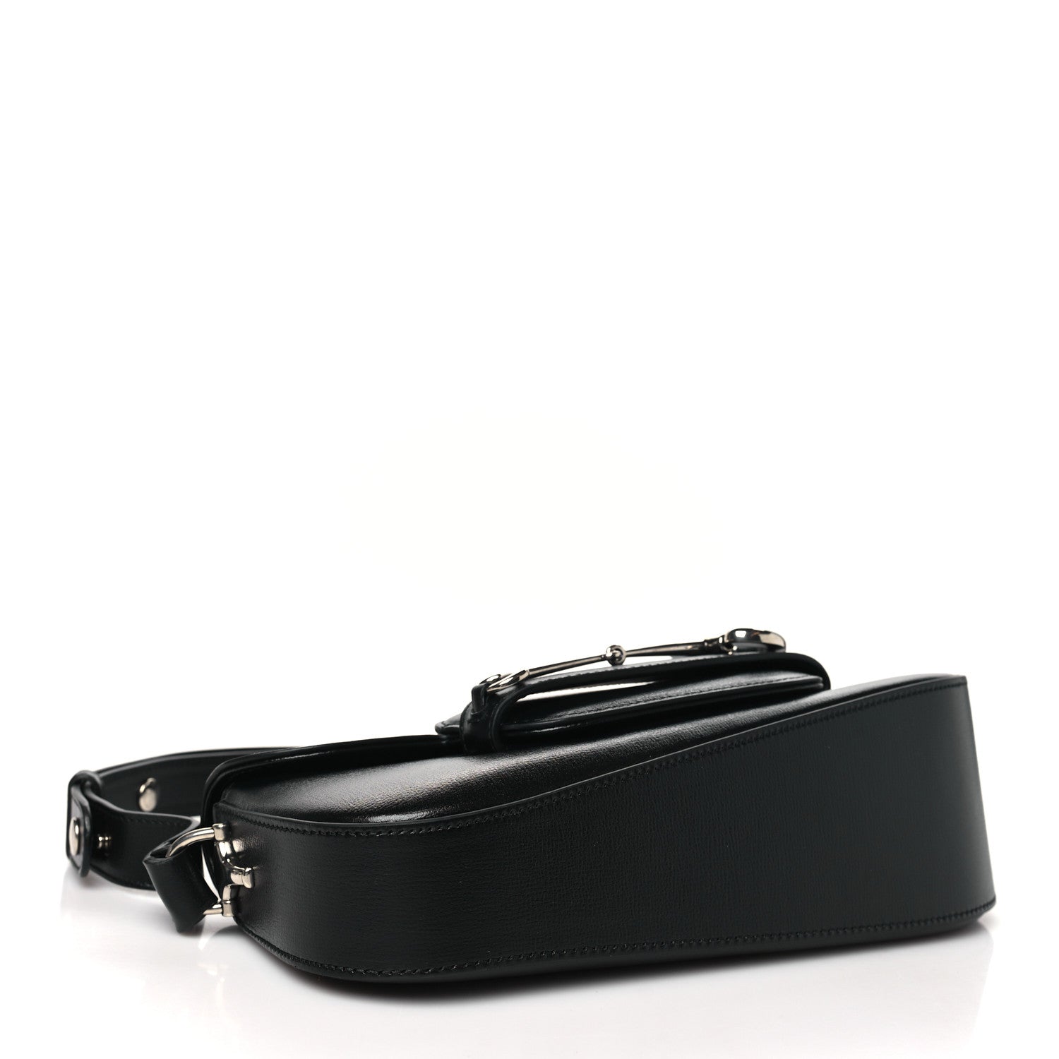 Gucci Demetra Small Horsebit 1955 Asymmetric Shoulder Bag Black 4 of 10