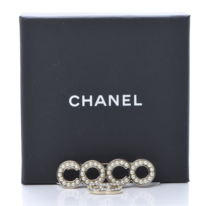 Chanel Pearl Coco Brooch Gold 5 of 5