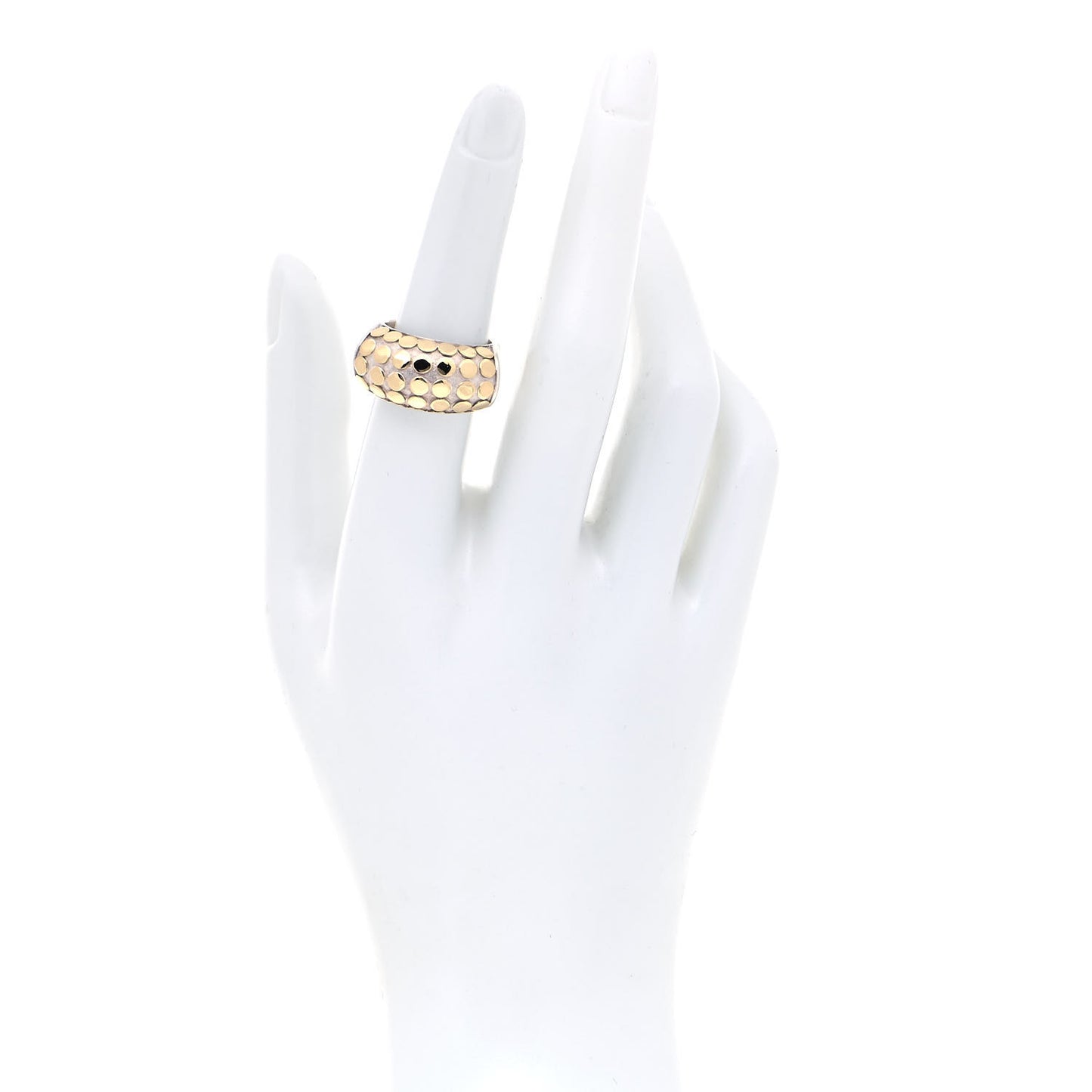 Sterling Silver 18K Yellow Gold Dot Ring 53 6.25