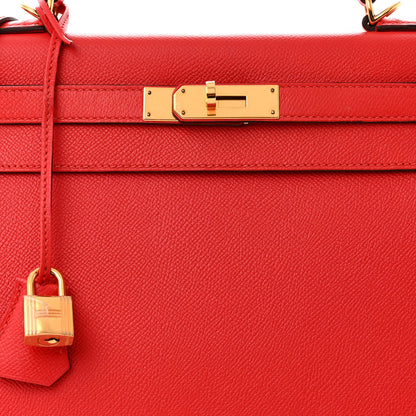Hermes Epsom Kelly Sellier 28 Rouge Tomate 14 of 29