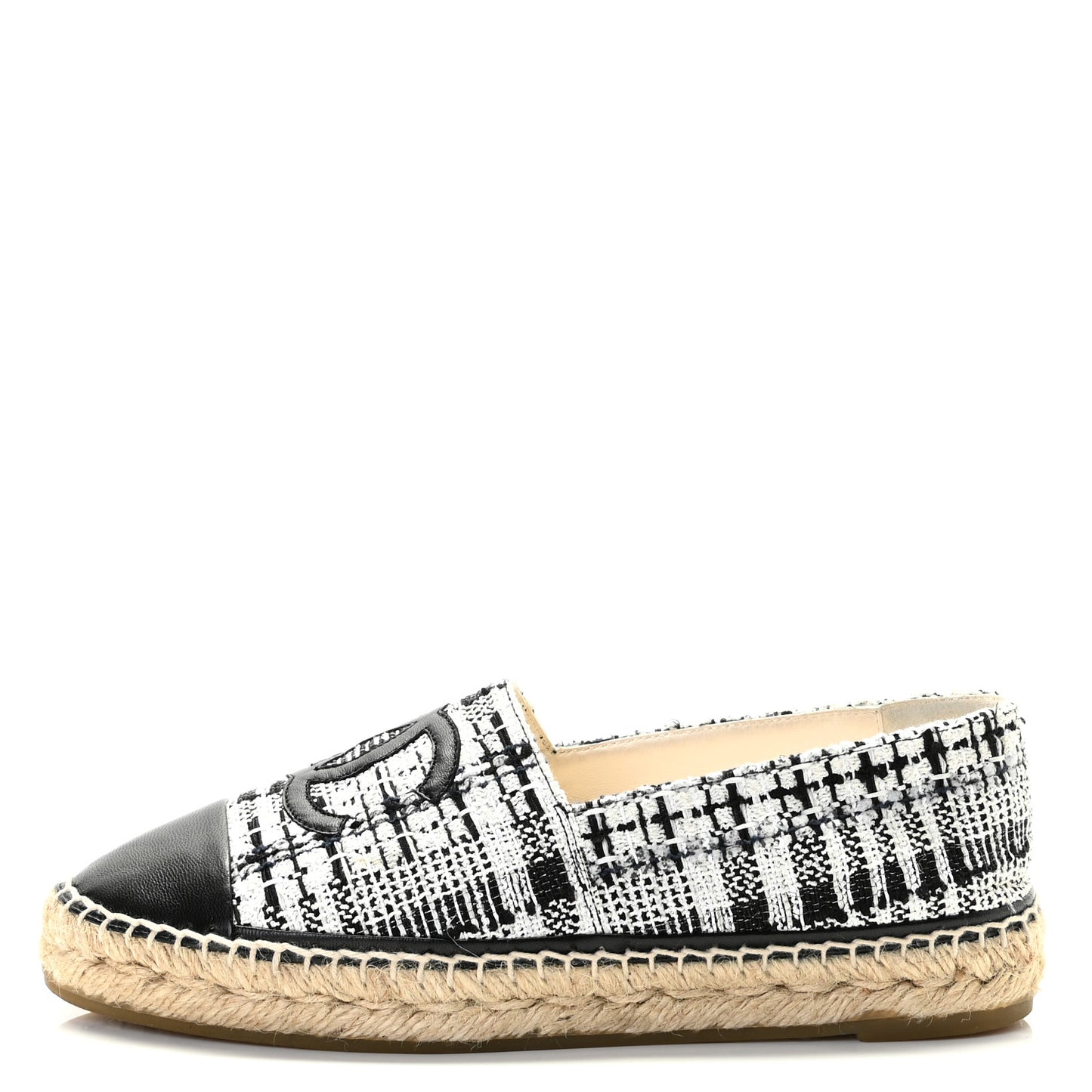Tweed CC Espadrilles 39 Black White