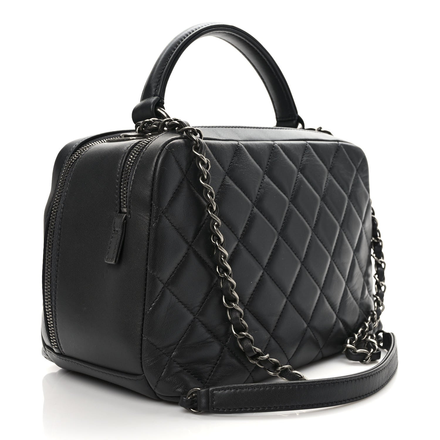 Chanel Lambskin Quilted Medium Trendy CC Bowling Bag Dark Grey 3 of 11