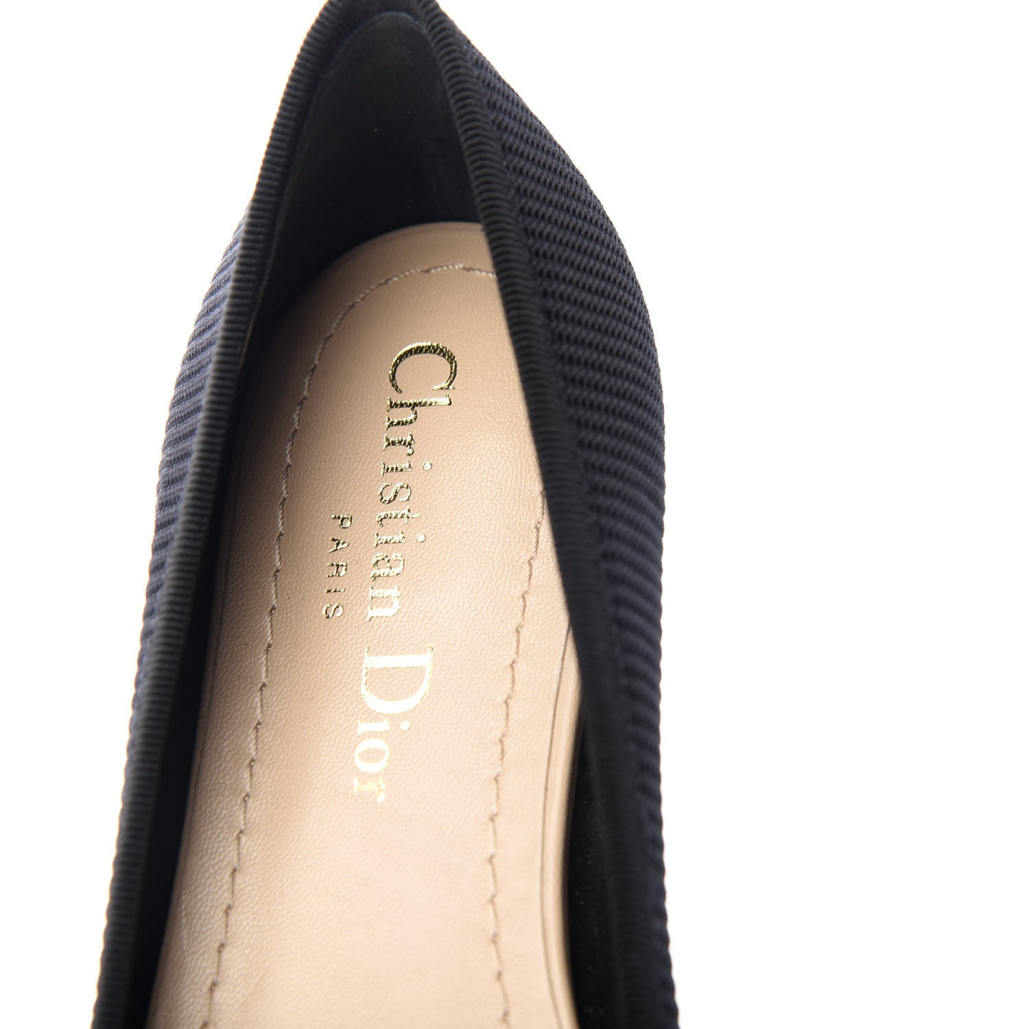 Christian Dior Fabric Ribbon Embroidered J'Adior Ballet Flats 35.5 Black 8 of 11