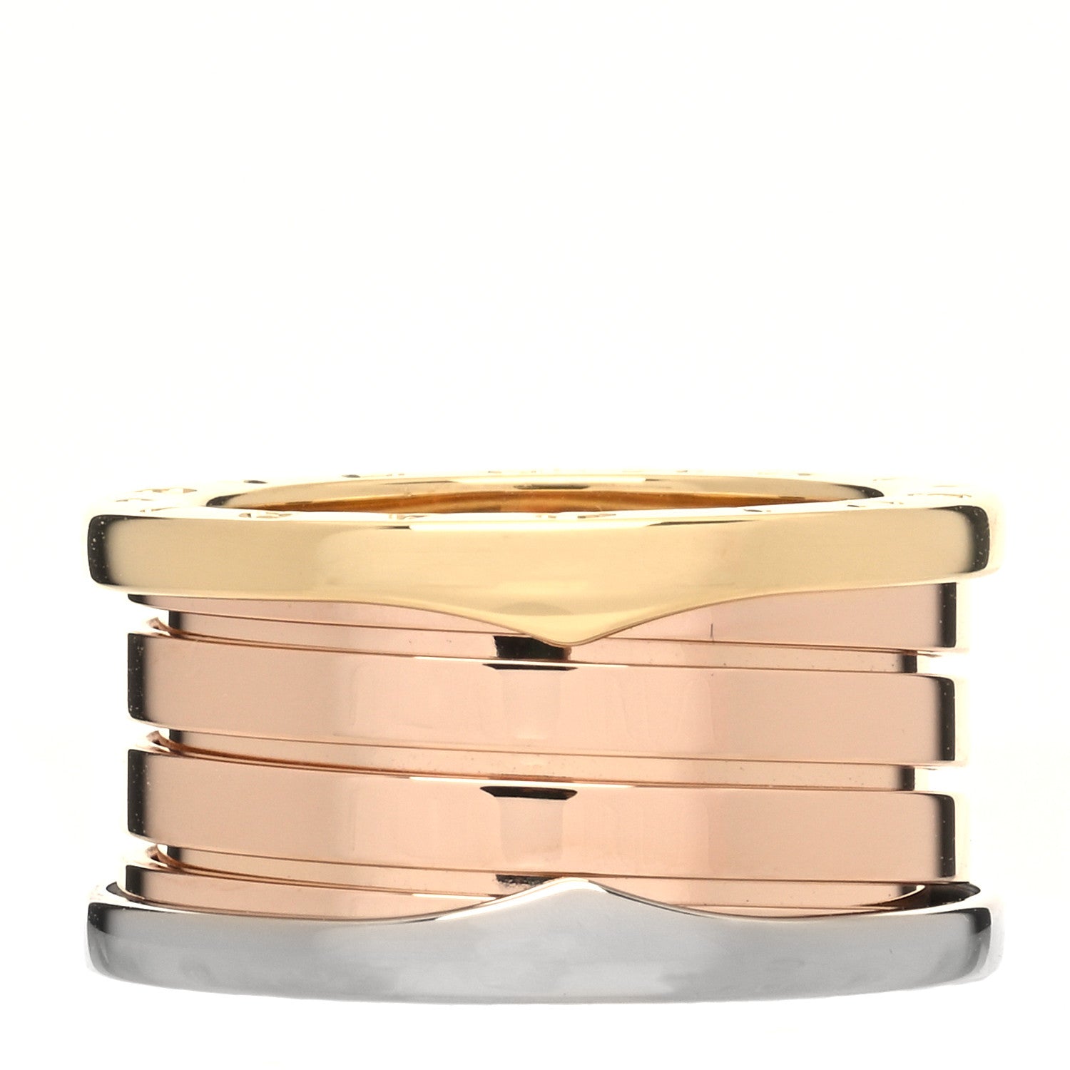 Bulgari 18K Rose White Yellow Gold B.Zero1 Four-Band Ring 51 5.75 3 of 7