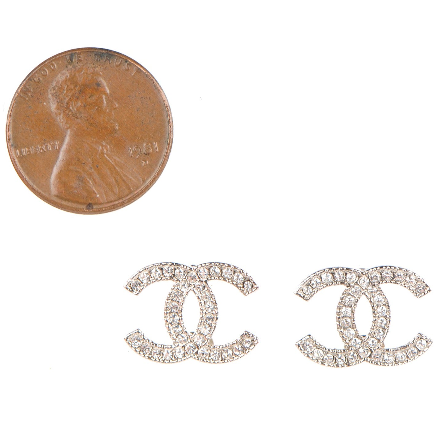 Crystal CC Earrings Silver