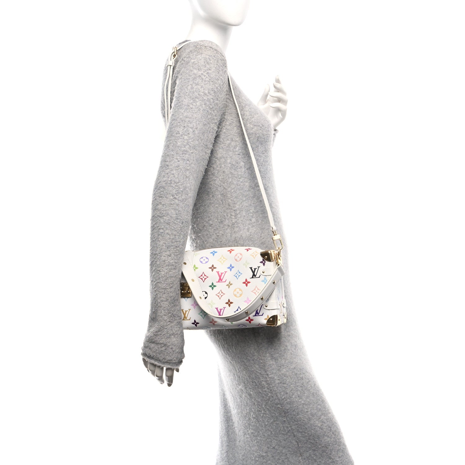 Louis Vuitton LV x TM Cowhide Monogram Multicolor Side Trunk MM White 3 of 9