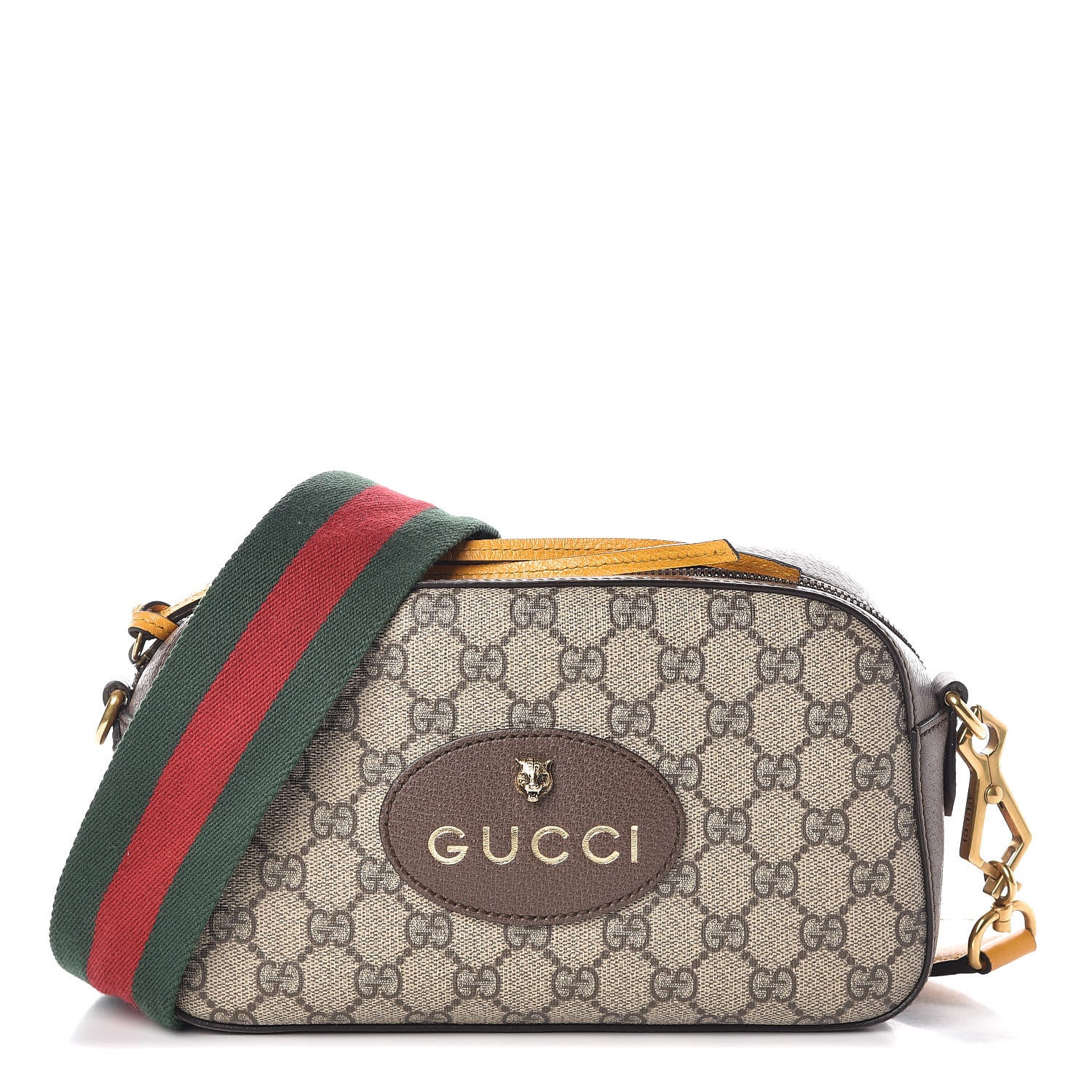 Gucci GG Supreme Monogram Web Neo Vintage Shoulder Bag Beige New Acero Crop 1 of 9