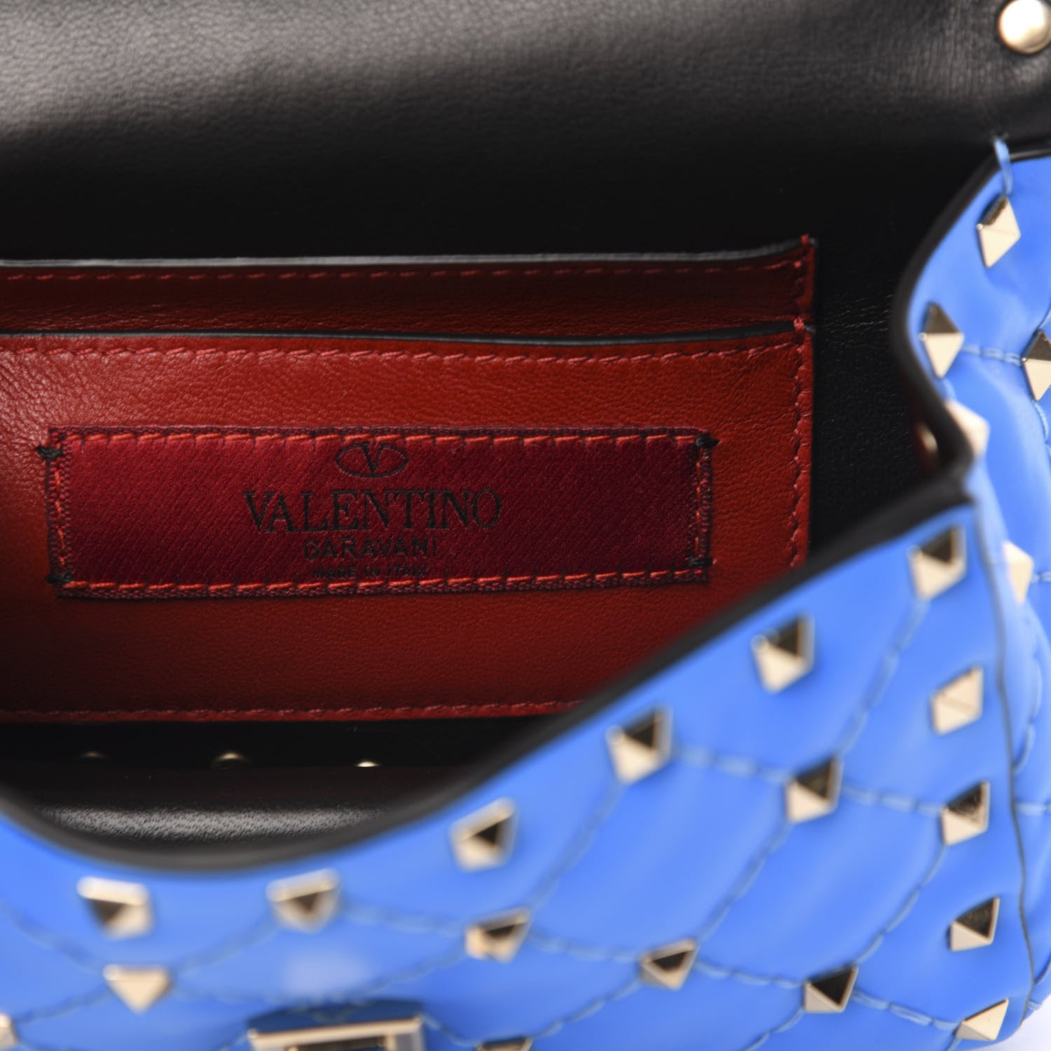 Valentino Garavani Calfskin Micro Rockstud Spike Shoulder Bag Blue Fluo 6 of 9