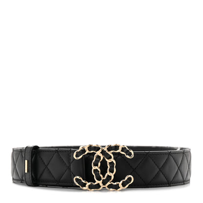 Chanel Lambskin Quilted CC Chain Belt 90/36 Black 1 of 9
