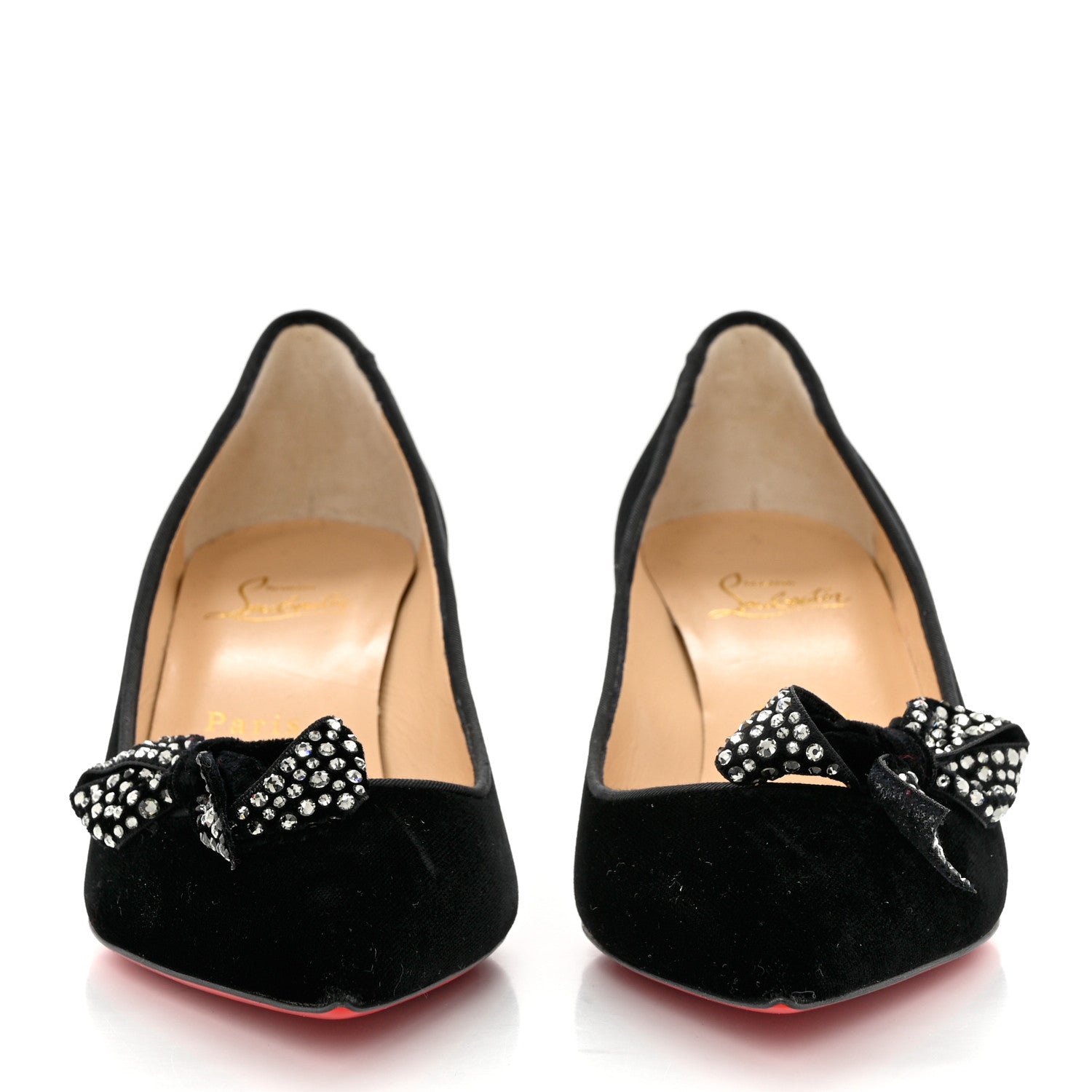 Christian Louboutin Velvet Madame Menule Bow 100 Pumps 37 Black 2 of 7