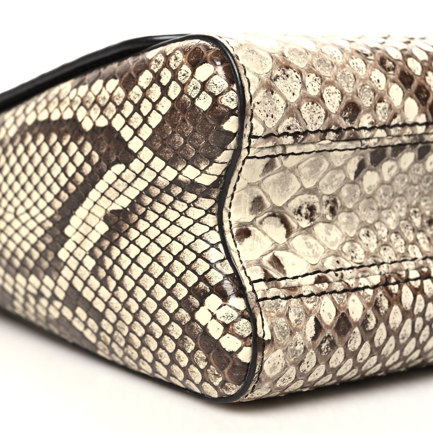 Snakeskin Twist Shoulder Bag MM Brown