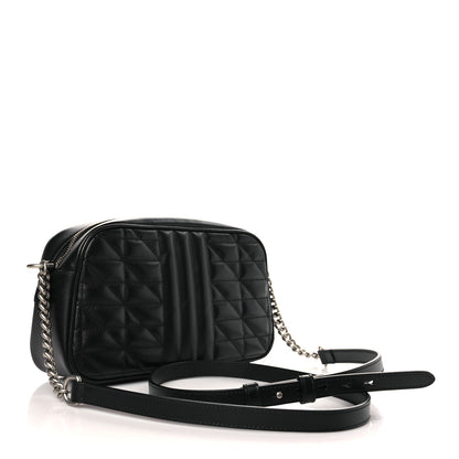 Gucci Calfskin Matelasse Aria Small GG Marmont Chain Shoulder Bag Black 3 of 9