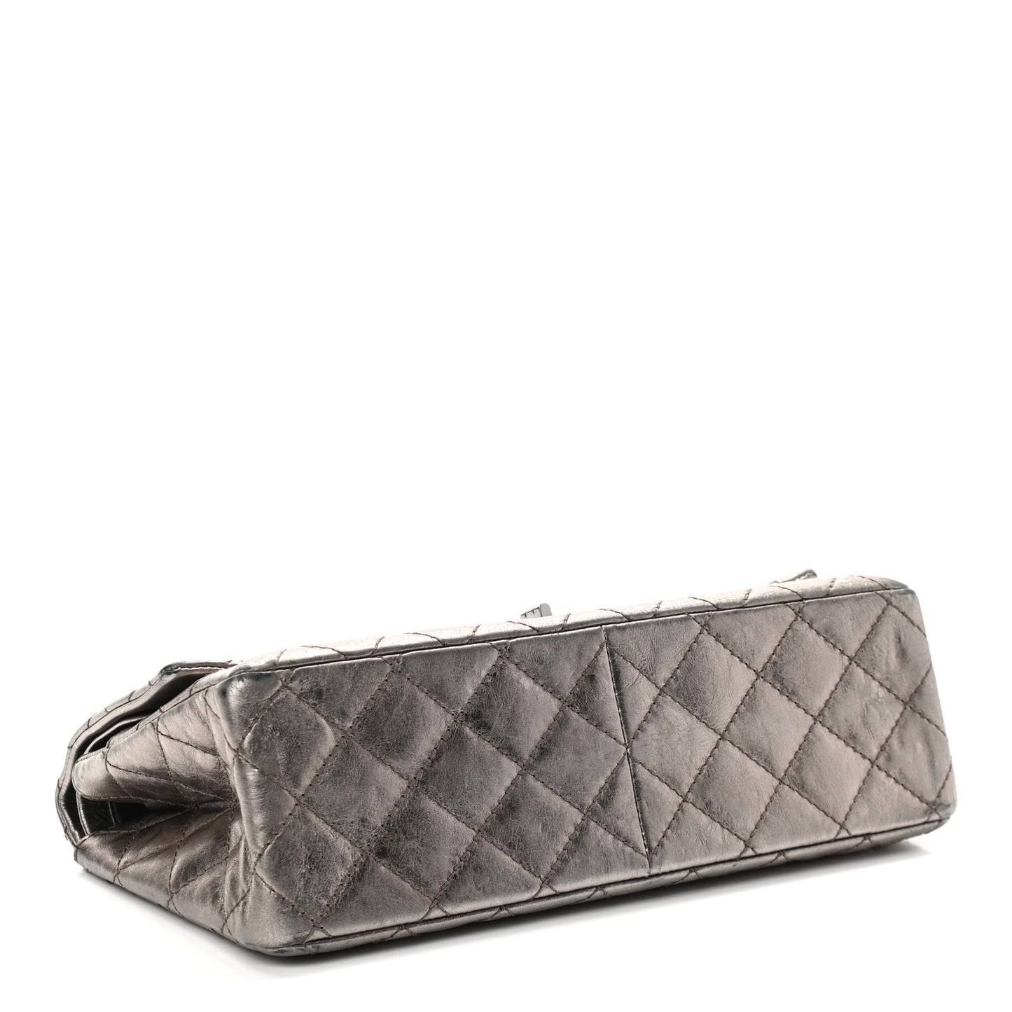 Metallic Aged Calfskin Quilted 2.55 Reissue 226 Flap Dark Silver